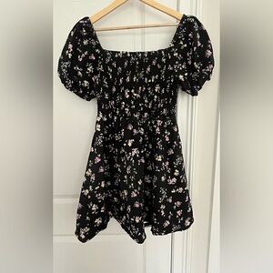 City Chic smock dress floral print plus size XS / 14 black